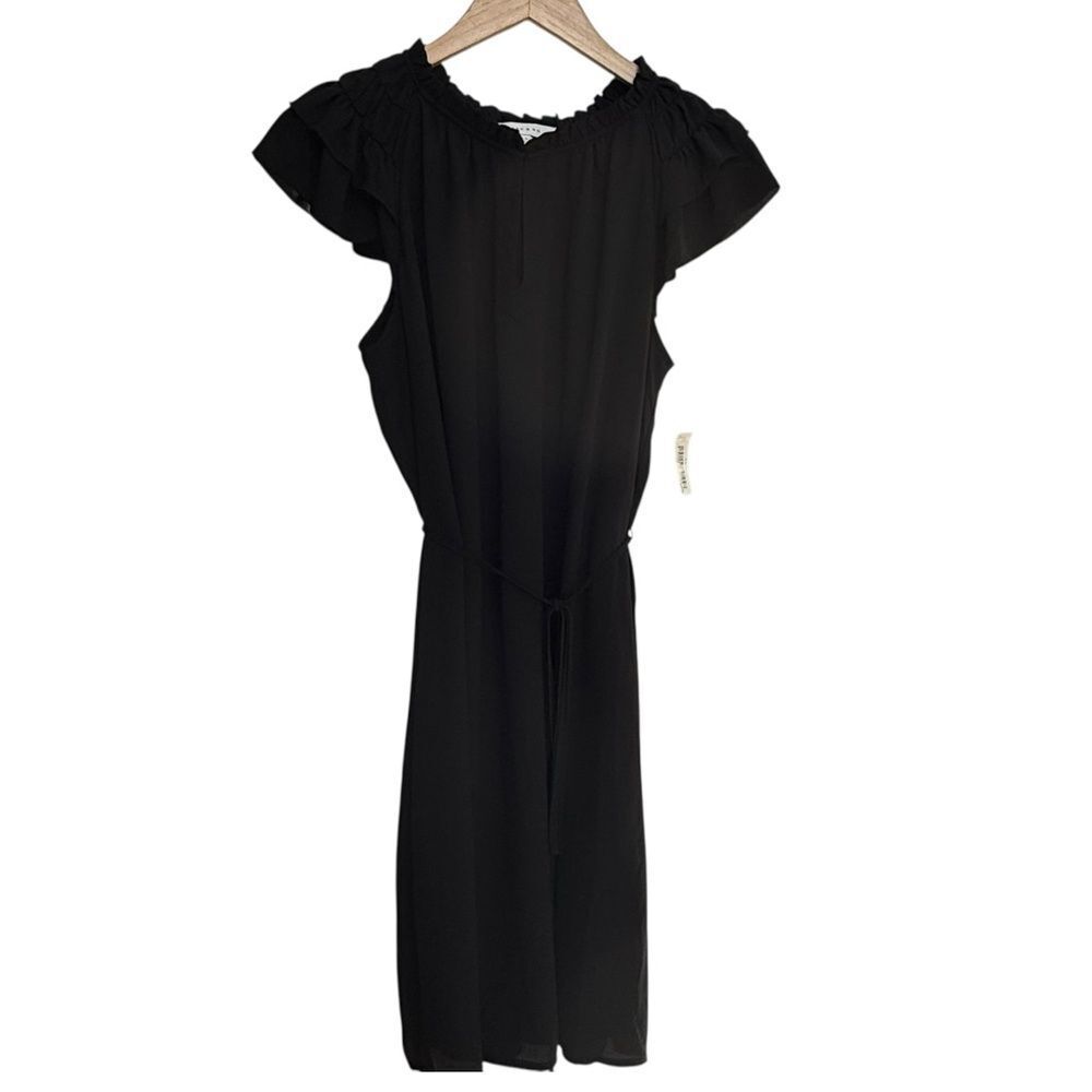 Lark & Ro Black Tie Waist Lightweight Lined Dress. 4. NEW.